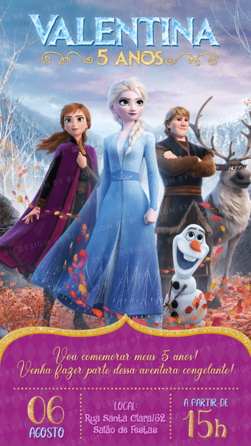 Convite Frozen 2 Digital Virtual