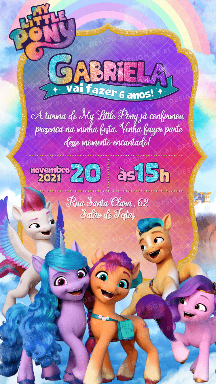 Convite My Little Pony Digital Virtual