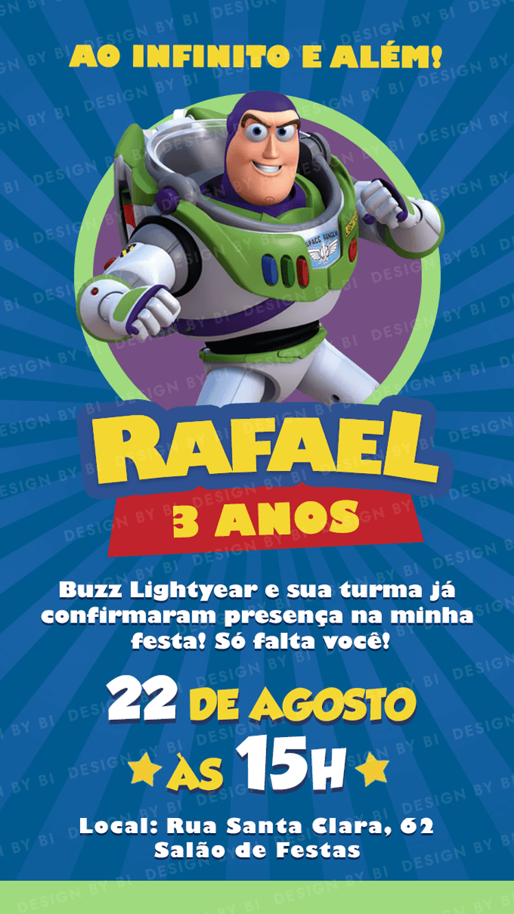 Convite Buzz Lightyear Digital Virtual