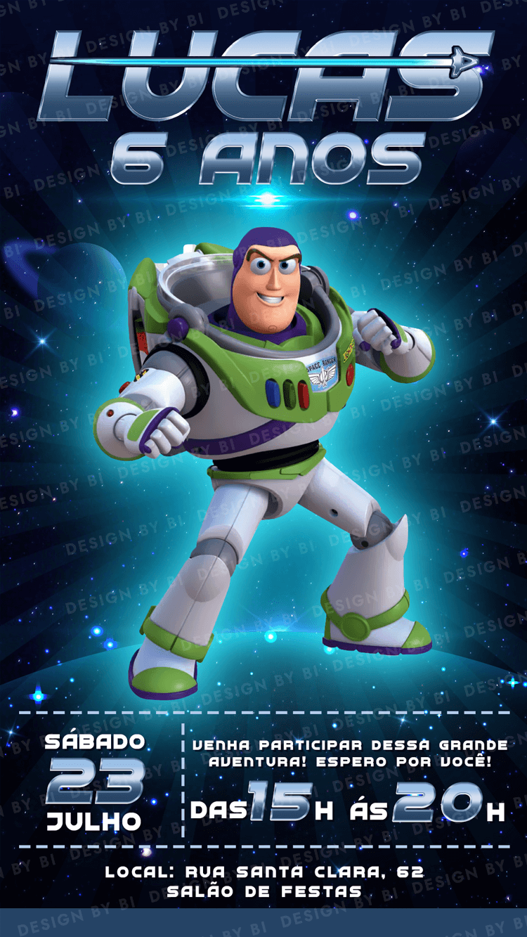 Convite Buzz Lightyear Digital Virtual
