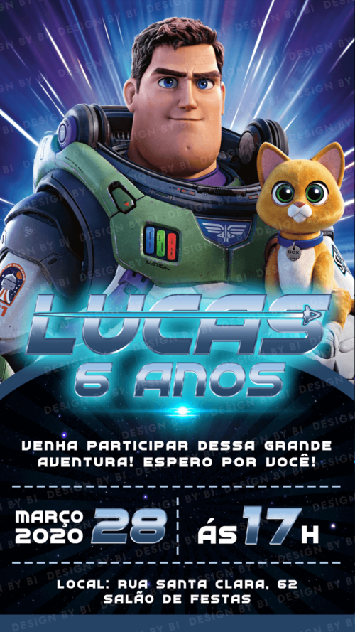 Convite Buzz Lightyear Digital Virtual