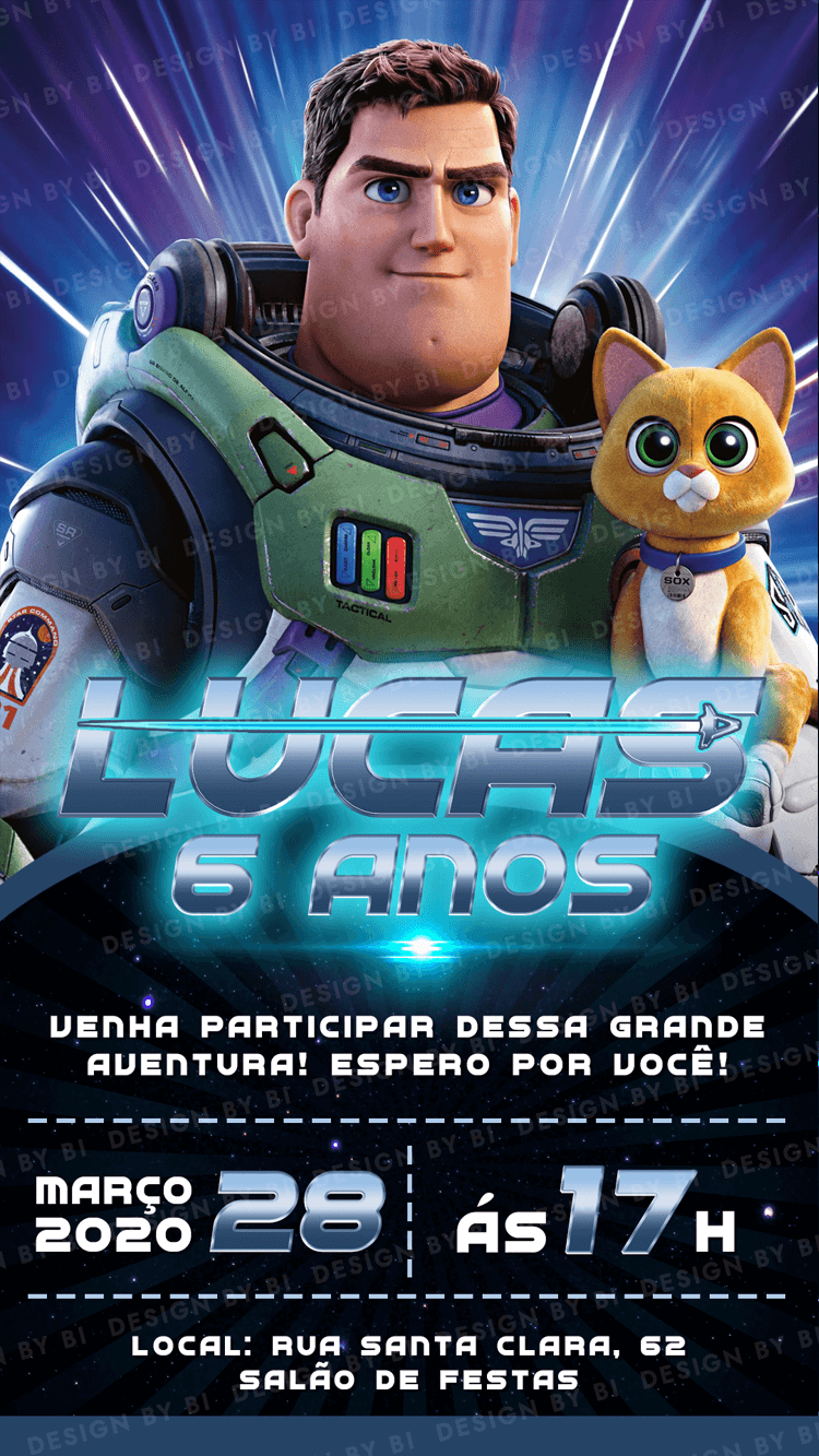 Convite Buzz Lightyear Digital Virtual