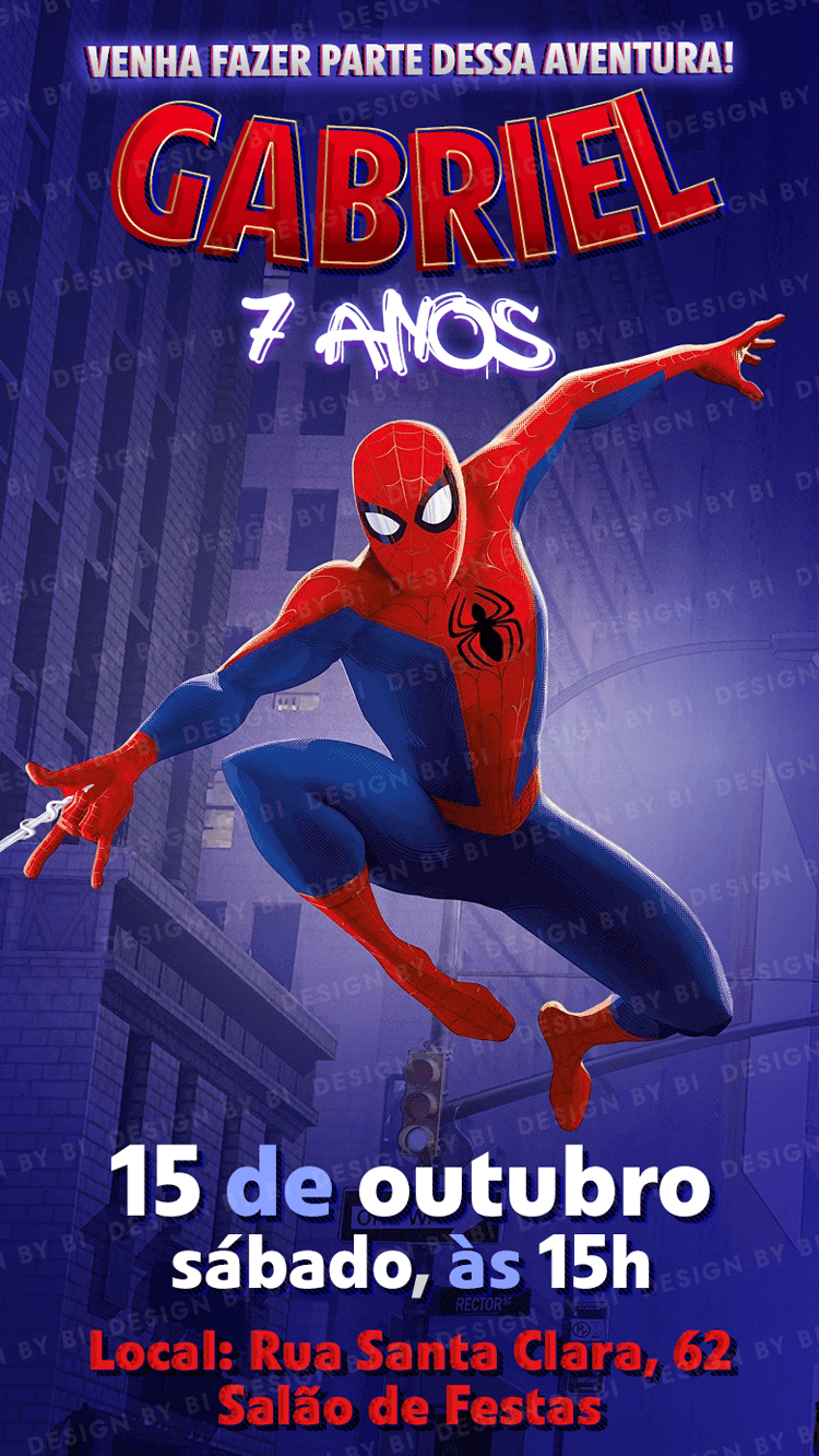 Convite Homem-Aranha Digital Virtual
