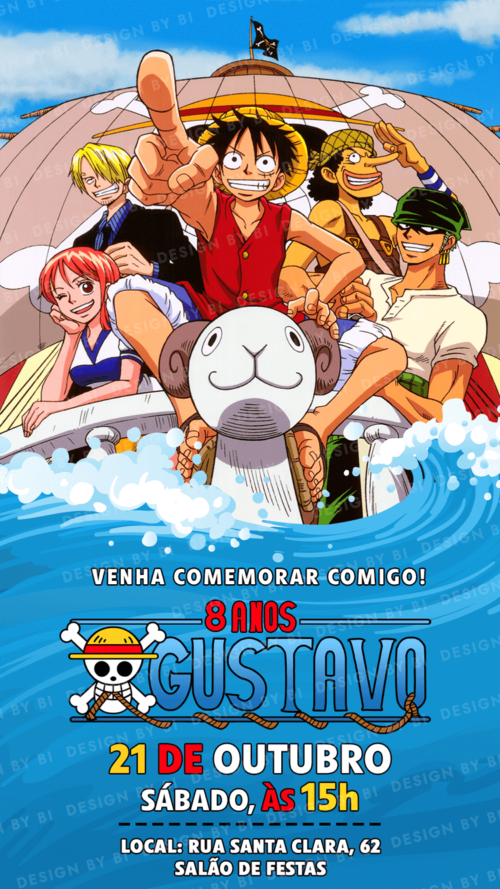 Convite One Piece Digital Virtual