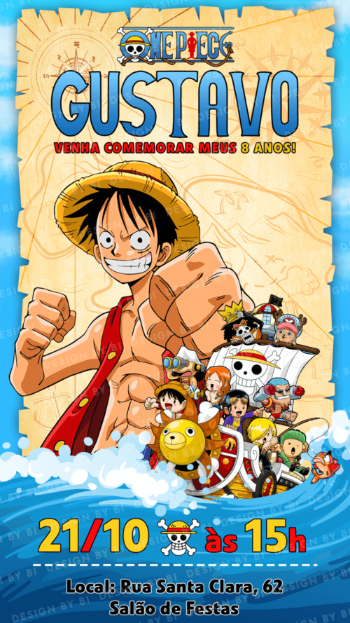 Convite One Piece Digital Virtual