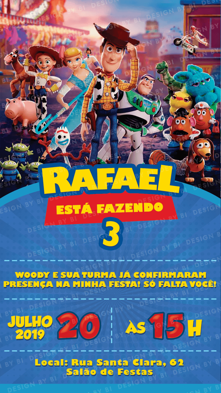 Convite Toy Story 4 Digital Virtual