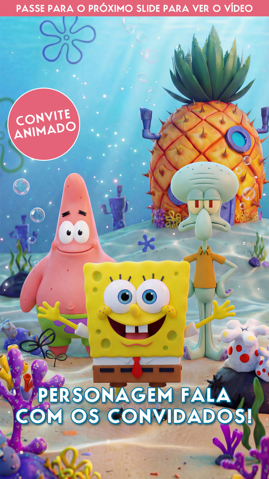 Convite Animado Bob Esponja