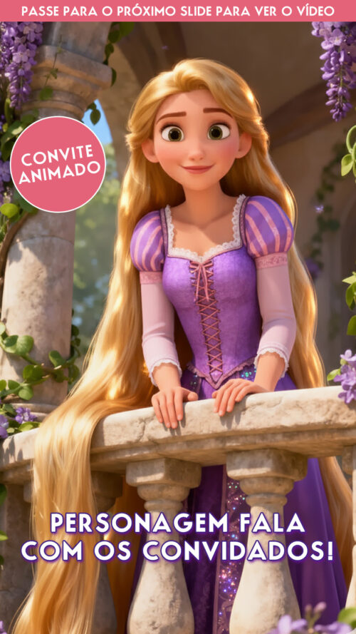Convite Rapunzel Animado