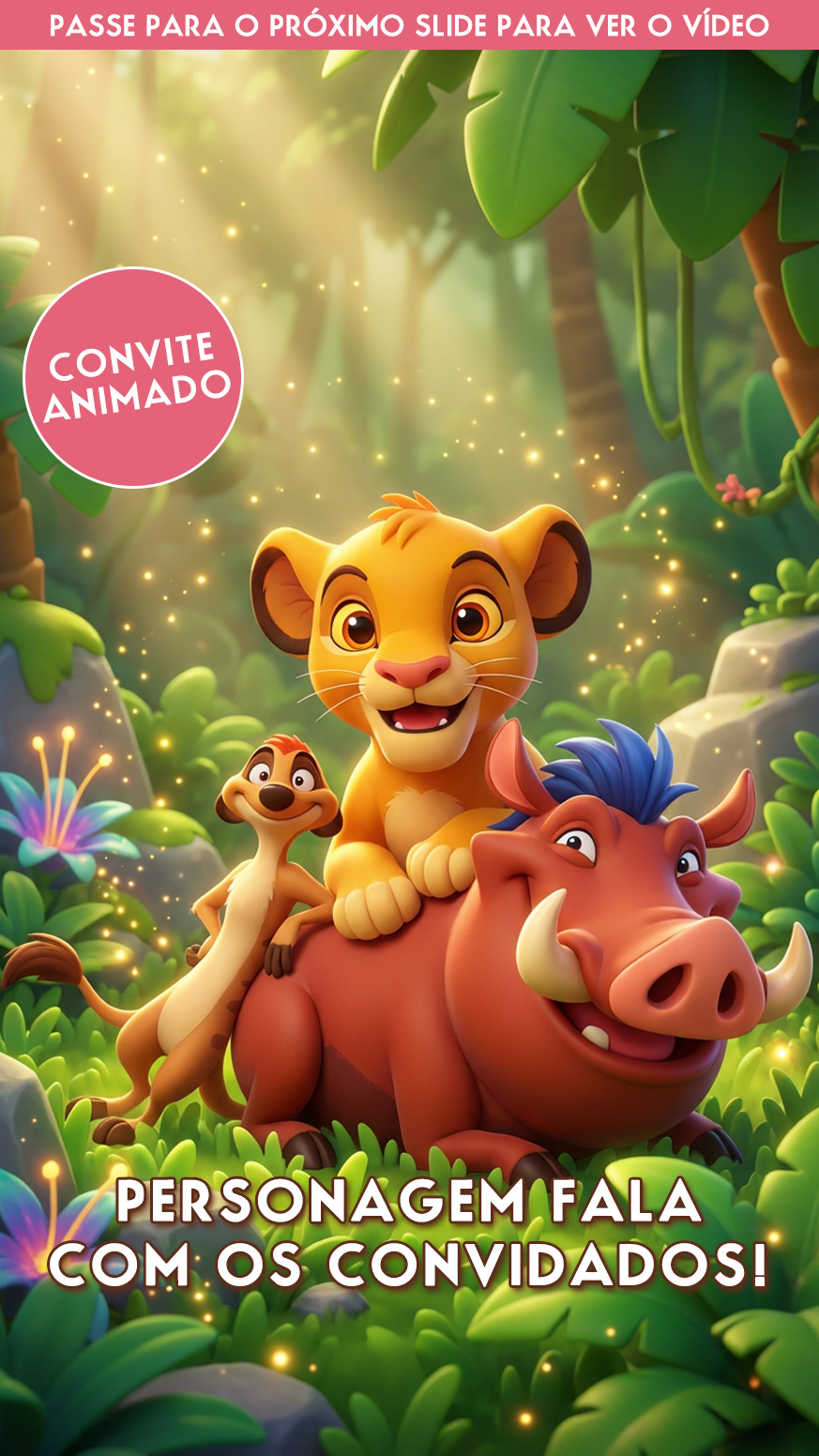 Convite Animado Rei Leão