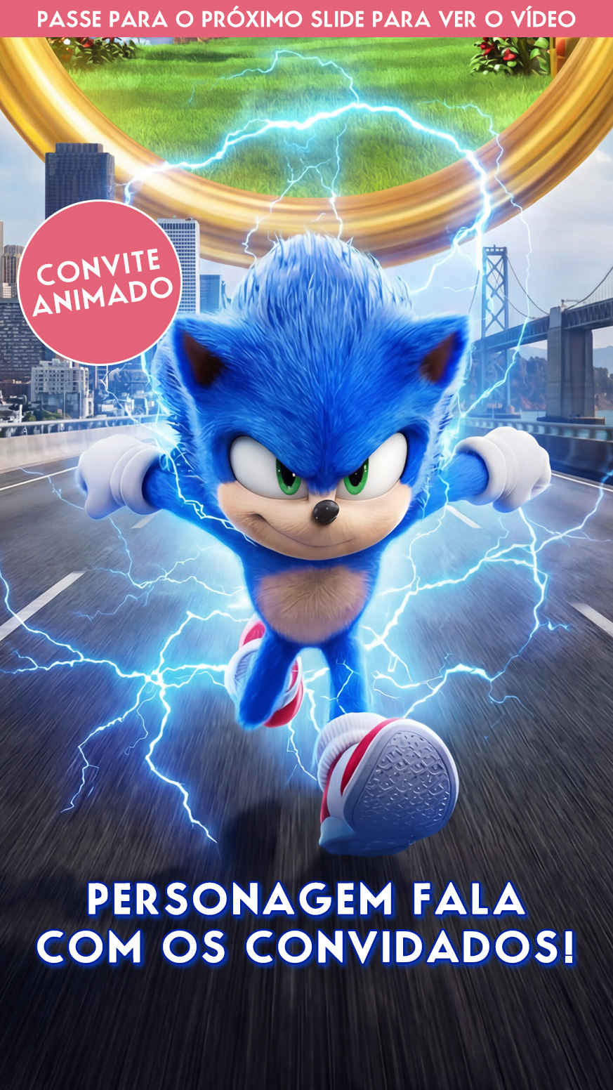 Convite Animado Sonic
