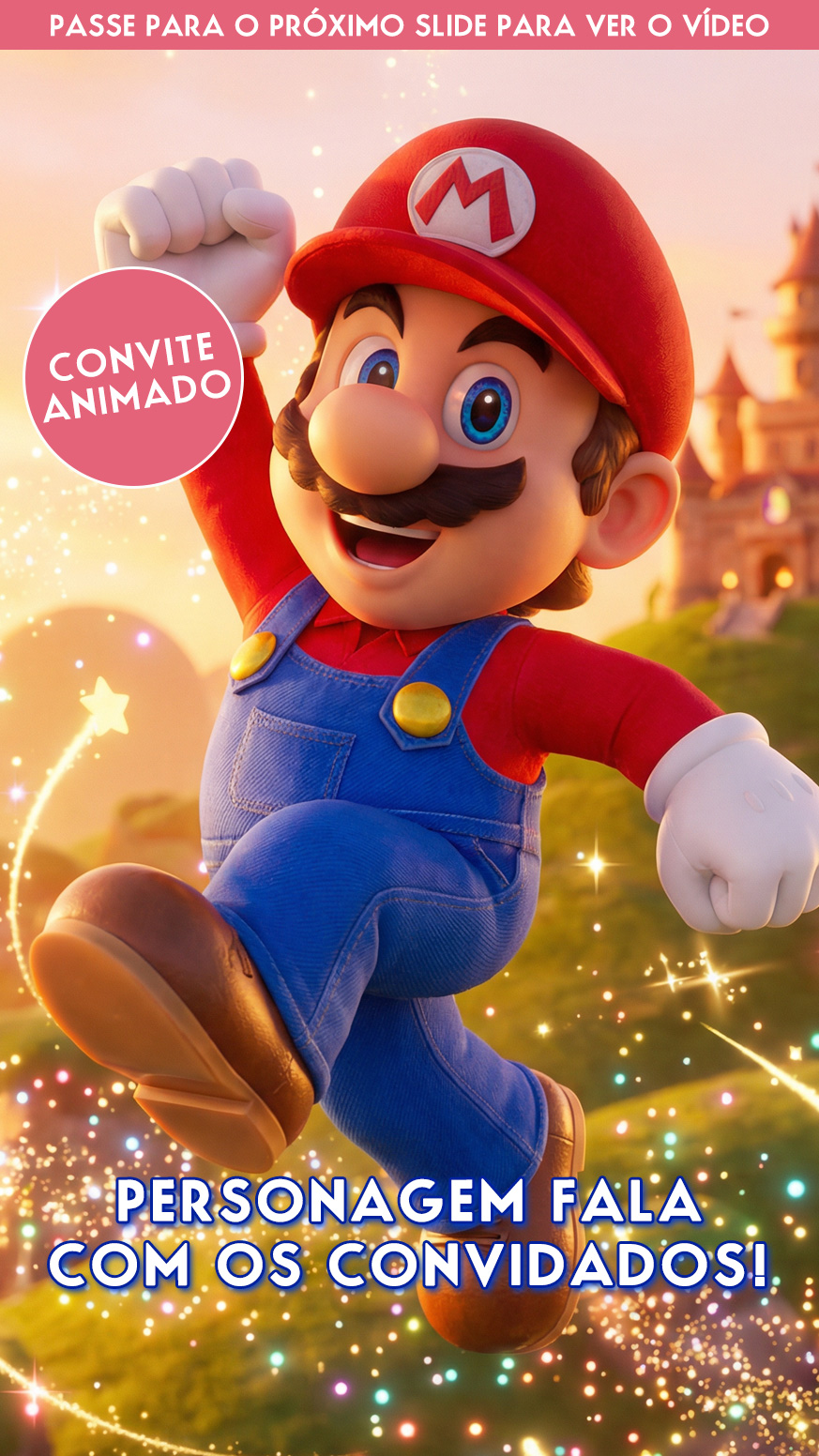 Convite Animado Super Mario