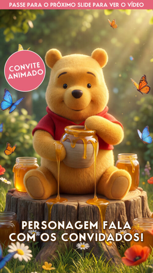 Convite Animado Ursinho Pooh
